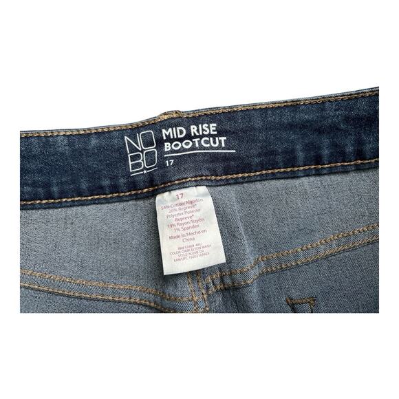 NO BOUNDARIES Womens Size 17 Mid Rise Stretch Boot Cut Blue Jeans 31" Inseam - Picture 5 of 5